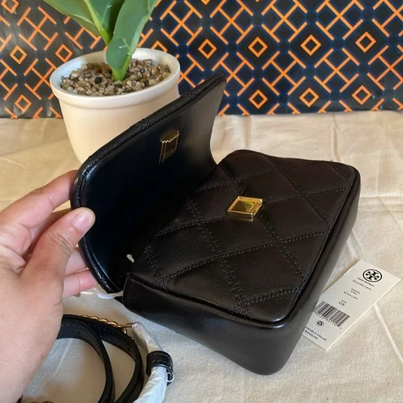 New, authentic tory burch willa crossbody  belt black bag - Picture 6 of 12